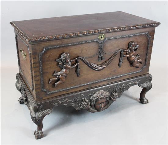 An 18th century Irish style mahogany coffer, W.4ft D.2ft 2in. H.2ft 9in.